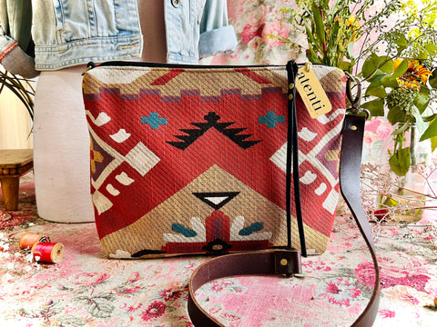 Eagle Borsa Bag- Atenti Handmade USA Southwest Crossbody with Leather Strap