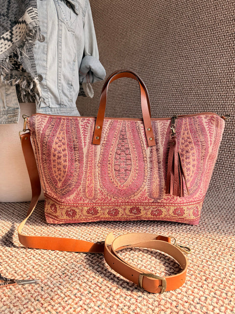 Majorca Rose–  USA Handmade, Limited Edition Tapestry Bag