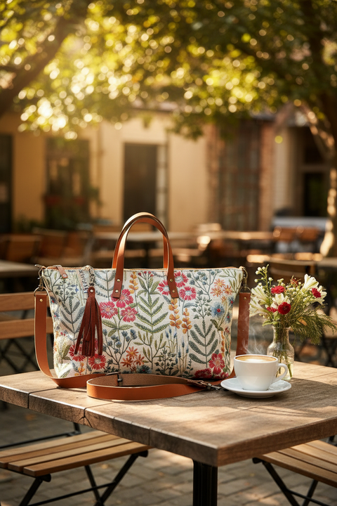 Wildflower Buddy Bag – Handmade Embroidered Floral Carryall | Atenti