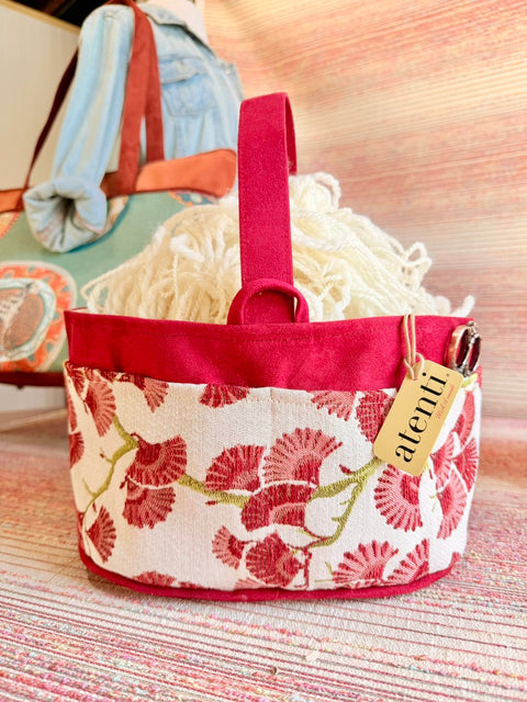 Charm Caddy - Atenti USA MADE Ginkgo Jacquard Textile Project Bag