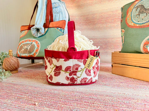Charm Caddy - Atenti USA MADE Ginkgo Jacquard Textile Project Bag