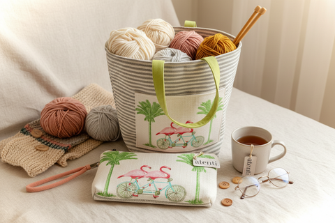 Flamingo Tall Tool Zipper Pouch
