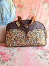 Cross Stitch Overnighter – Cowgirl Floral Handmade USA Tapestry Travel Bag with Vintage Western Charm