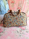 Cross Stitch Overnighter – Cowgirl Floral Handmade USA Tapestry Travel Bag with Vintage Western Charm Cross Stitch