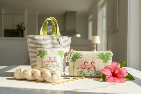 Flamingo Tall Tool Zipper Pouch