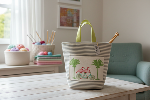 Flamingo Tall Tool Zipper Pouch
