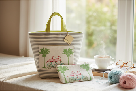Flamingo Tall Tool Zipper Pouch