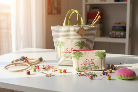 Flamingo Tall Tool Zipper Pouch
