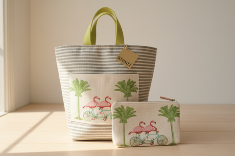 Flamingo Tall Tool Zipper Pouch