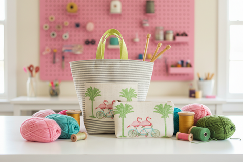 Flamingo Tall Tool Zipper Pouch
