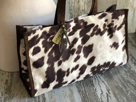 Oakley Maxi Tote, Faux Cowhide| Atenti USA Handmade Project Bag