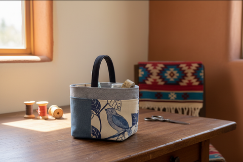Indigo Garden Bird – Southwest Craft Room Landscape