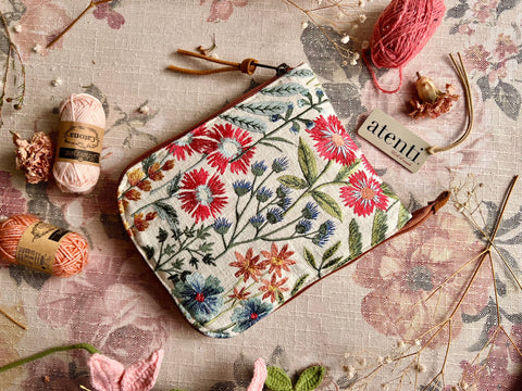 Wildflower Circular Needle Case- Atenti USA Made Needle Case for Knitting & Crochet