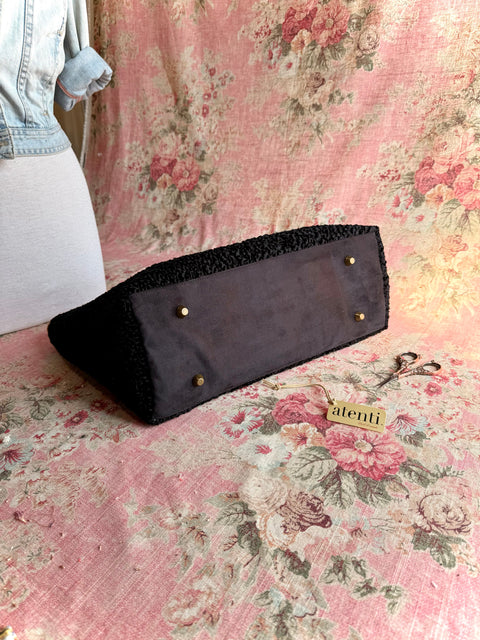 Persian Lamb Buddy Bag– Atenti USA Handmade, Luxurious Carryall Leather Handle & Crossbody Strap Bag