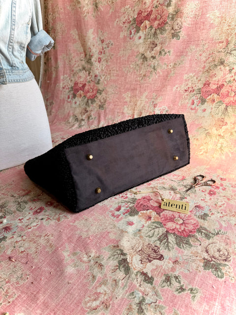 Persian Lamb Buddy Bag– Atenti USA Handmade, Luxurious Carryall Leather Handle & Crossbody Strap Bag