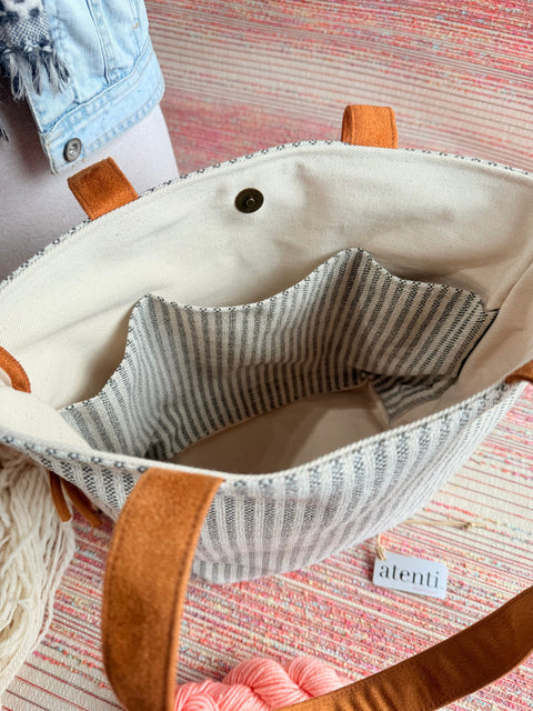 The Primrose Project Tote- Needle Arts/Craft Carryall, Atenti USA Handmade