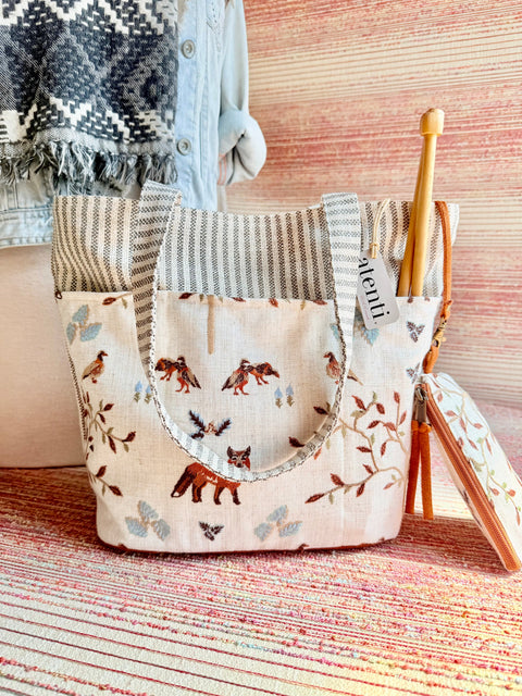 Foxy Project Tote-Needle Arts/Craft Carryall, Atenti USA Handmade