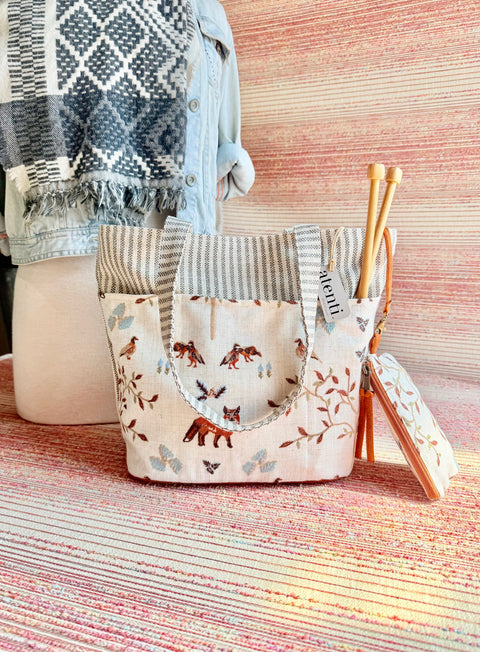 Foxy Project Tote-Needle Arts/Craft Carryall, Atenti USA Handmade