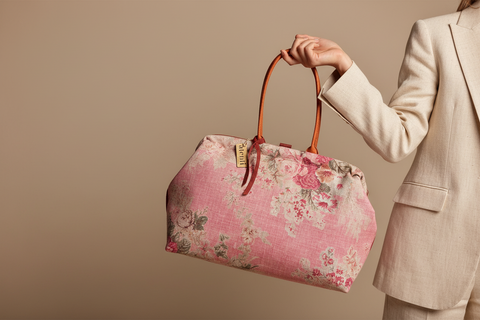 Rosewood Pioneer, Atenti USA Handmade, Floral Mary Poppins Snap Frame Bag