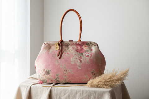 Rosewood Pioneer, Atenti USA Handmade, Floral Mary Poppins Snap Frame Bag
