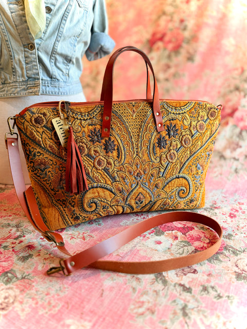 Royal Buddy Bag, One Of A Kind - Royal Baroque Carpet Bag – USA-Made Vintage Floral Travel Tote Royal