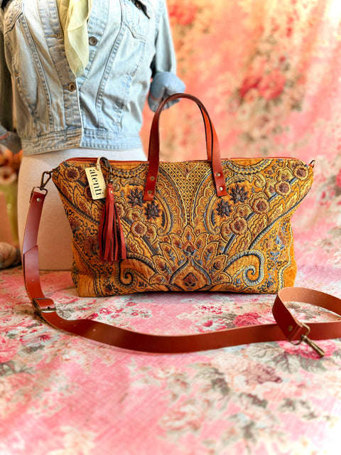 Royal Buddy Bag, One Of A Kind - Royal Baroque Carpet Bag – USA-Made Vintage Floral Travel Tote Royal