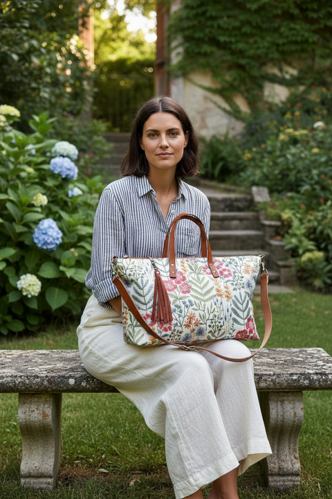 Wildflower Buddy Bag – Handmade Embroidered Floral Carryall | Atenti