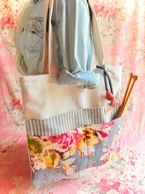 Blossom Grey Tutto - Atenti USA Made Tote