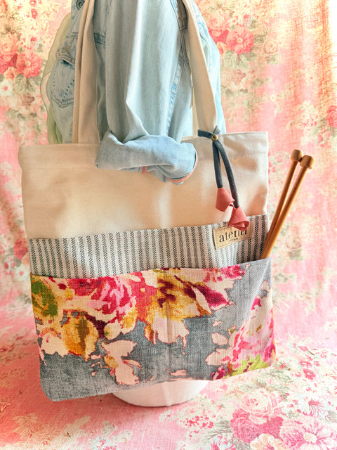 Blossom Grey Tutto - Atenti USA Made Tote