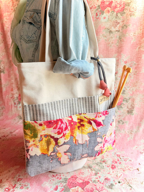 Blossom Grey Tutto - Atenti USA Made Tote