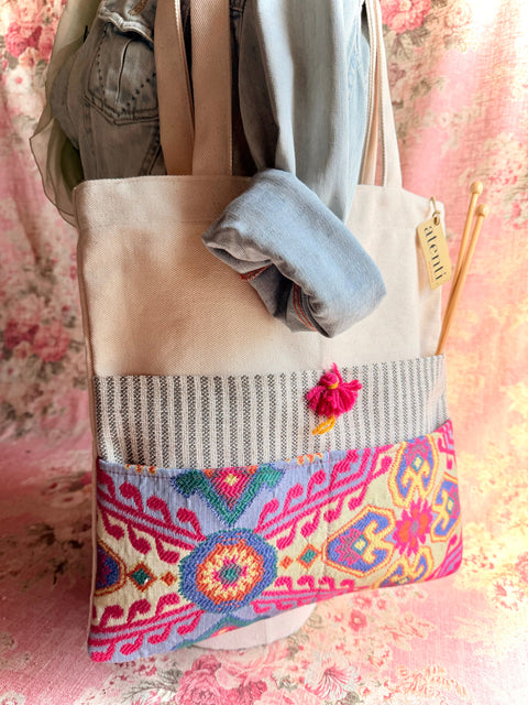 Starburst Tutto- Canvas Shopping Tote Bag Atenti USA Made