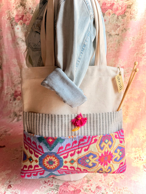 Starburst Tutto- Canvas Shopping Tote Bag Atenti USA Made