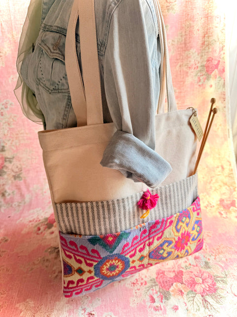 Starburst Tutto- Canvas Shopping Tote Bag Atenti USA Made