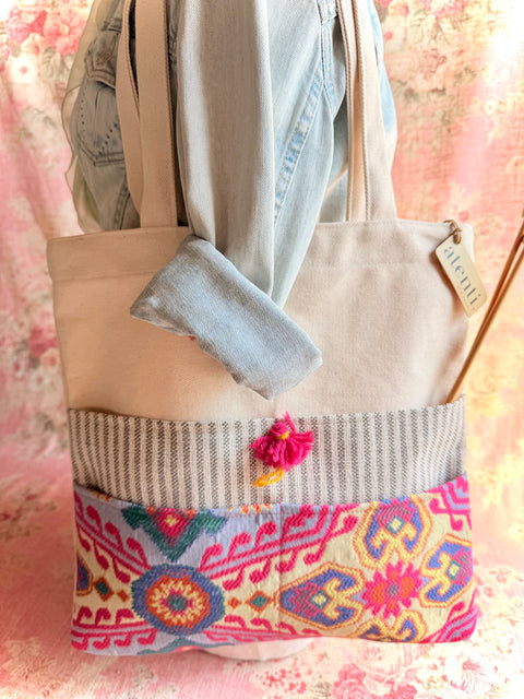Starburst Tutto- Canvas Shopping Tote Bag Atenti USA Made