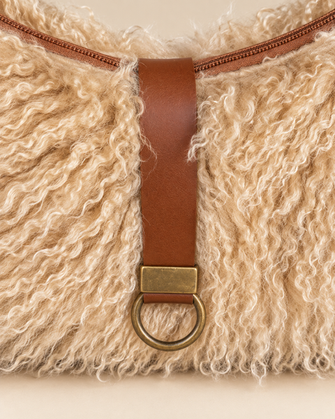 Butterscotch Tall Lulu, Atenti USA Handmade| Faux Fur Handbag with Leather Toggle — product image 3