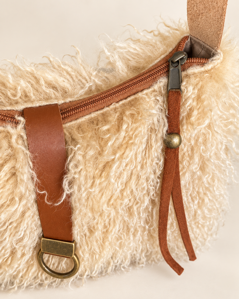 Butterscotch Tall Lulu, Atenti USA Handmade| Faux Fur Handbag with Leather Toggle — product image 4