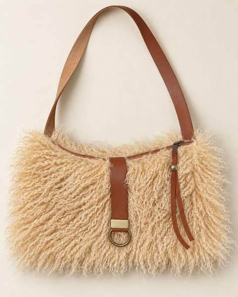 Butterscotch Tall Lulu, Atenti USA Handmade| Faux Fur Handbag with Leather Toggle — product image 5