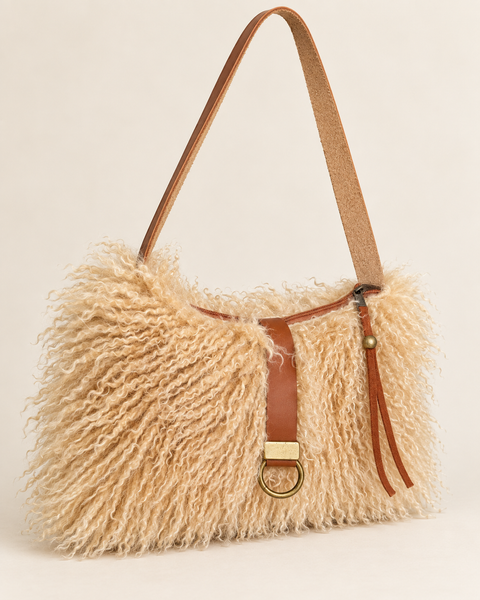 Butterscotch Tall Lulu, Atenti USA Handmade| Faux Fur Handbag with Leather Toggle — product image 6