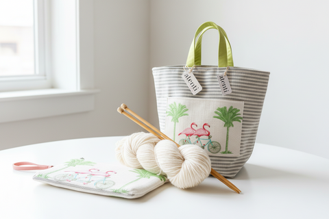 Flamingo Tall Tool Zipper Pouch
