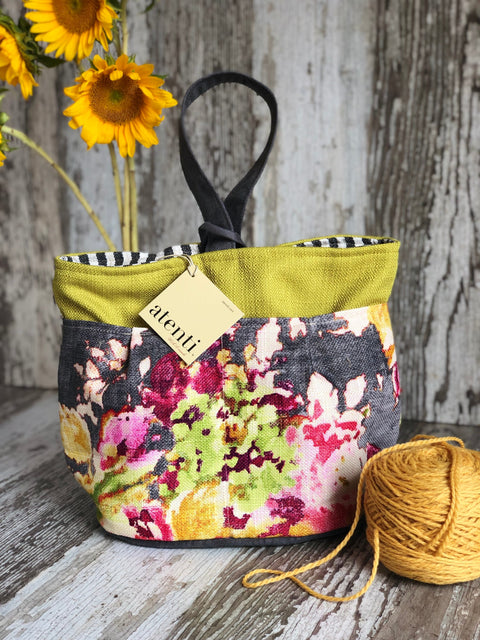 Blossoms Grey Tall Caddy Blossoms Grey