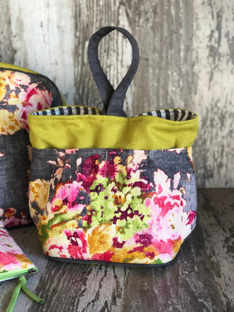 Blossoms Grey Tall Caddy Blossoms Grey