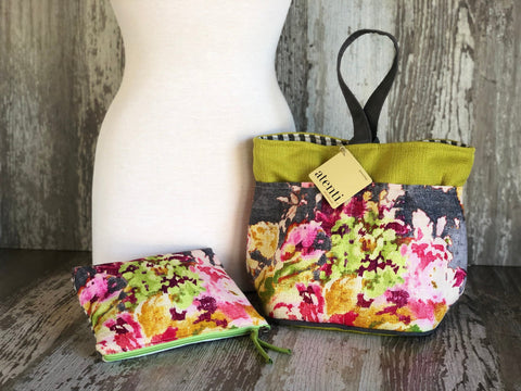 Blossoms Grey Tall Caddy Blossoms Grey