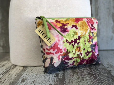 Blossoms Blue and Gray Accessories Pouches Blossoms Blue and Gray