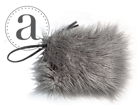Pearl Llama Wrist Pouch Faux Fur